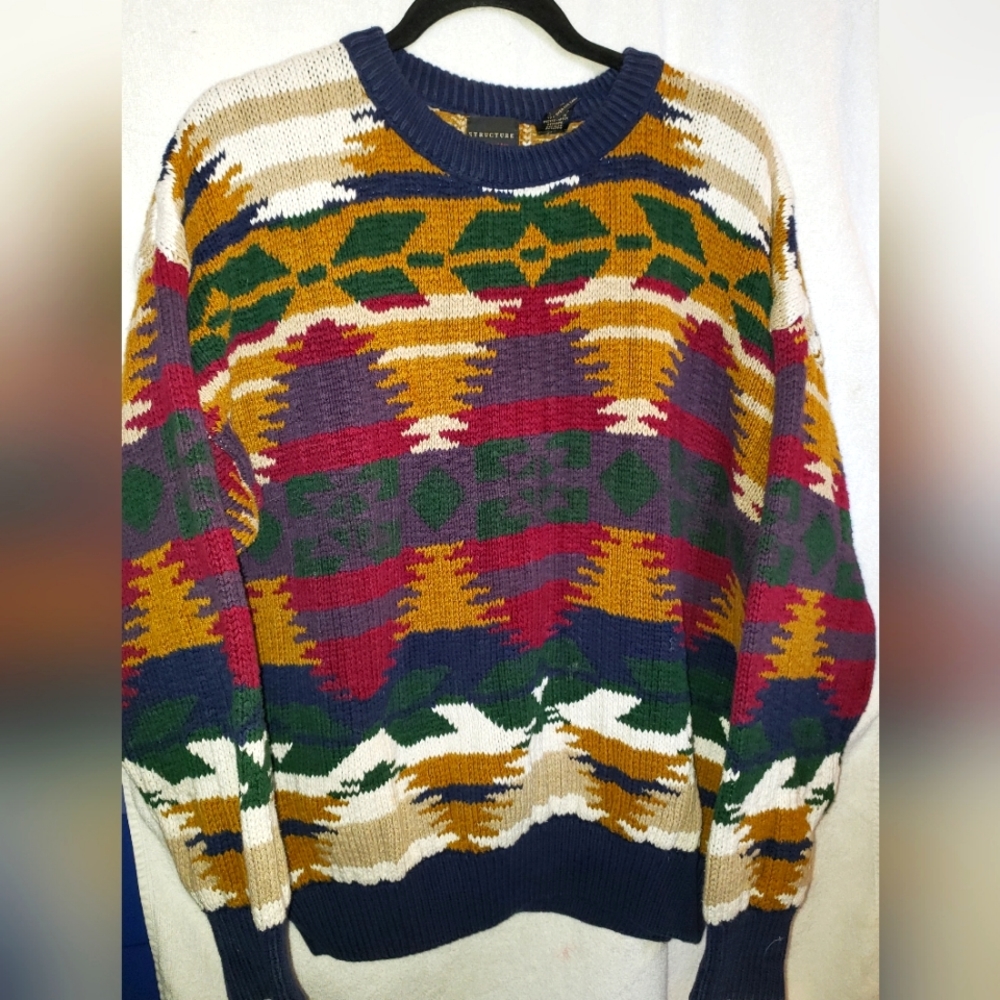 Vintage 90s Structure Mens Sweater Size Large